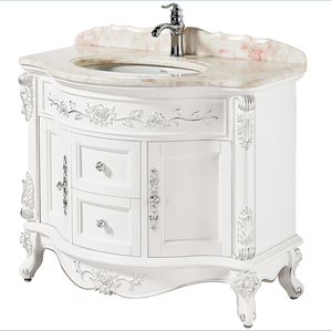 2025 pabrik OEM Foshan Vanity grosir kabinet desain klasik antik putih kamar mandi - Product Image 4