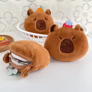 Capybara felpa mini cremallera monedero cartera llavero lindo capybara bolsa Anime juguete esponjoso Kawaii Plushie regalo suave juguetes <span class=keywords><strong>de</strong></span> peluche - Product Image 4