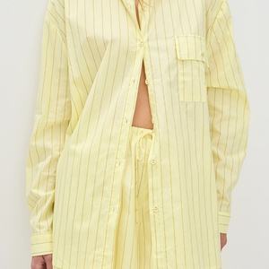 ชุดลำลองผ้าลินินสำหรับผู้หญิง ฤดูร้อน รุ่นใหม่ OEM เสื้อคอตั้งแขนยาวและกางเกงขาสั้น ชุดสูท ผ้าลินิน 100% - Product Image 2