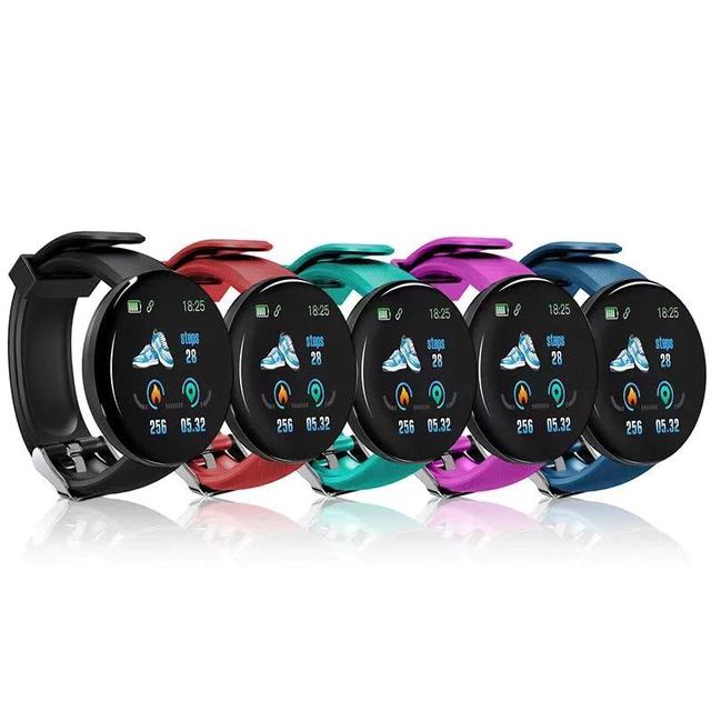 Factory Wholesale Cheap Smart Band D18 Heart Rate Blood Pressure Monitor Smart Bracelet with Round Screen