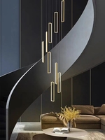 Lustre moderne Veko pour plafond haut, luminaires suspendus rectangulaires pour la décoration de la maison