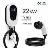 Bornes de recharge murales AC 380V pour véhicules électriques 22KW 11KW avec écran LCD, WiFi et carte, station de recharge pour BYD Atto 3, accessoires pour RAV4