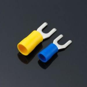 Terminal de Horquilla de Cobre Estándar Nacional SV1.25 3.27, Conector de Ojo Preaislado de Compresión en Frío para Cableado Eléctrico - Product Image 1