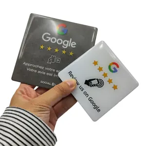Индивидуальная Бесконтактная карта Google обзоры эпоксидные метки RFID NFC эпоксидная Бирка ПВХ карта с чипом NTAG215 для интернет-продавца