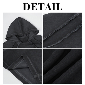 เสื้อฮู้ดดี้ทรงหลวม แบรนด์ KingSen รุ่น Heavyweight ผ้าฝ้ายฟอกแบบเฟรนช์เทอร์รี่ แต่งผ้าแบบ Paneled ทรงหลวม ไหล่ตก สไตล์สตรีทแวร์ - Product Image 6