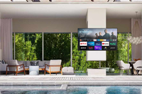 HUSHIDA 1000 Nits 86 Zoll Outdoor-TV Sonnenlichttauglicher LCD Digital Smart TV 4K UHD Wasserdichter Fernseher mit Sprachassistent-Fernbedienung