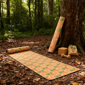 <span class=keywords><strong>Tapis</strong></span> de yoga en caoutchouc de liège mat de fitness à recyclage géométrique écologique avec logo personnalisé, <span class=keywords><strong>tapis</strong></span> de yoga avec transport - Product Image 2