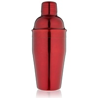 Nouveauté : Kit de barman complet en acier inoxydable rouge, 5 pièces, ensemble d'outils de bar à cocktails, shaker à martini, glace réutilisable, portable