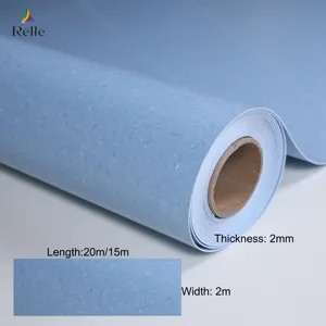 2mm Resilient Pvc Vinyl Flooring Roll China Supplier Anti Slip Waterproof Provided Modern Indoor Plastic Flooring PUR Coating