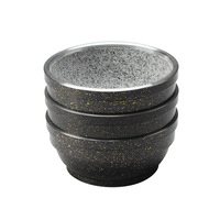 Ensemble de bols en pierre de granit écologiques Shunstone Classic avec base en bois, 2 pièces, emballage personnalisé pour usage en restaurant