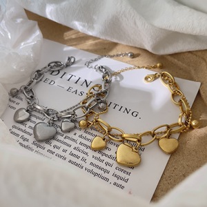 Pulsera de Cadena con Dije de Corazón en Acero Inoxidable 316L, Chapada en Oro de 18k, Personalizada, Resistente al Deslustre - Product Image 6