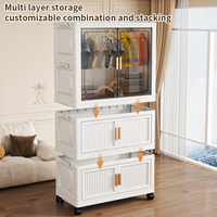 Armoire de Rangement Pliante en Plastique de Style Europééen, Fonctionnelle et Modulable, pour Chambre à Coucher (Vente en Gros)