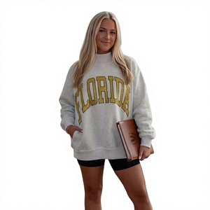 Servicio OEM, Venta Caliente, Sudadera Oversize para Mujer con Estampado de Florida, Cuello Alto, Logotipo Personalizado, Hombros Caídos, Estilo Casual - Product Image 1