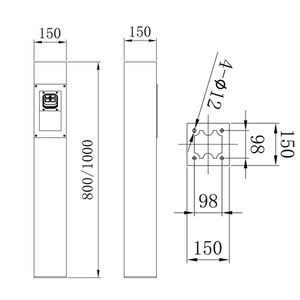 Уличный светодиодный боллард-светильник 10 Вт IP65, квадратный, алюминиевый, 220 В, для ландшафтного дизайна и газонов, производитель Чжэцзян, гарантия 5 лет, 360° - Product Image 4