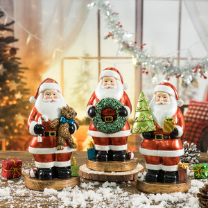 Figura Decorativa de Resina Hecha a Mano de Santa Claus, Estilo Navideño, para Decoración del Hogar - Product Image 1