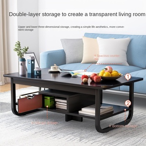 Mesa de centro cuadrada pequeña creativa moderna para sala de estar para apartamentos pequeños, mesa auxiliar de sofá o mesa de té - Product Image 2