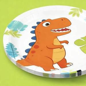 Juego de Vajilla de Papel para Fiesta de Cumpleaños Infantil con Temática de <span class=keywords><strong>Dinosaurios</strong></span> Lanweier Deluxe, Juego Completo con Todos <span class=keywords><strong>los</strong></span> Accesorios, Personalizable para Campamentos y Bodas - Product Image 5