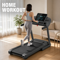 Tapis roulant électrique pliable, plateau à absorption des chocs à 7 couches, capacité de charge de 150 kg, inclinaison manuelle à 3 niveaux, écran LED, moteur 2,5 HP