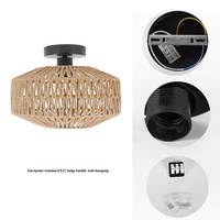 Plafonnier LED moderne en fer style Wabi-Sabi avec papier parchemin, indice de protection IP33, blanc chaud, pour la maison, le bureau, le couloir, la chambre