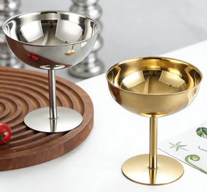Coppette per Gelato in Acciaio Inox all'Ingrosso, Tazze Personalizzate con Logo in Argento, Oro e Oro Rosa, Ciotole per Snack per Bar e Bistrot - Product Image 1