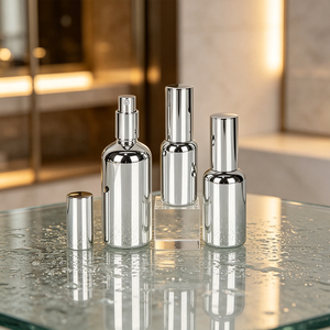 Botellas de Vidrio con Gotero Electrochapadas en Plata, Pipeta con Bulbo de Goma, Envase para Aceites Esenciales, Sueros y Cosméticos - Product Image 5