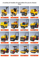 Compacteur à double tambour, mini-rouleau vibratoire pour asphalte, moteur diesel, capacités de 1 tonne, 3 tonnes, 5 tonnes, avec moteur Huade