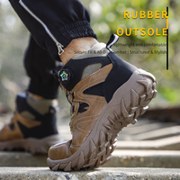 Botas de Trabajo de Seguridad Duraderas y Cómodas para Hombre, con Puntera de Acero Antiaplastamiento y Antipinchazos en la Entresuela, de Microfibra sin Cordones