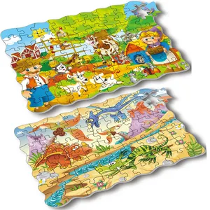 Quebra-cabeças de papel dos desenhos animados, conjunto de 45 peças, brinquedos quebra-cabeça para crianças