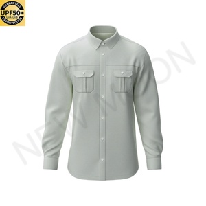 เสื้อ UPF 50 แห้งเร็ว ระบายอากาศได้ดี เสื้อผ้าตกปลา สีพื้นเรียบ แขนยาวสำหรับผู้ชาย ตาข่ายระบายอากาศ ป้องกันรังสียูวี เสื้อฮู้ดดี้ - Product Image 6