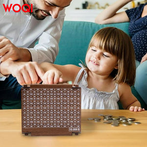 WOQI Caja de dinero de Desafío de Ahorro de madera Huchas de dinero con recuerdo de apertura Regalos prácticos para cumpleaños - Product Image 5