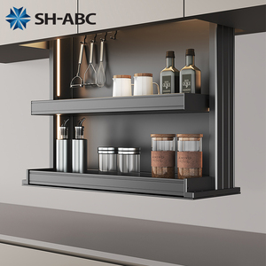 Mecanismo Inteligente para Gabinetes Elevables: Estante Vertical Táctil para Especias, <span class=keywords><strong>Cesta</strong></span> de Almacenamiento de Condimentos para Armario de <span class=keywords><strong>Cocina</strong></span> - Product Image 2