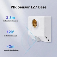 E27 Pir infrarouge corps humain capteur de mouvement lampe support d'éclairage réglable lampe inductive support d'ampoule prise
