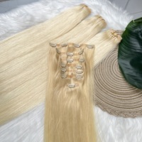 Extensions de cheveux humains Remy 12A en gros, à clipser, lisses comme des baguettes, avec trame en PU, double épaisseur, fournisseur d'usine