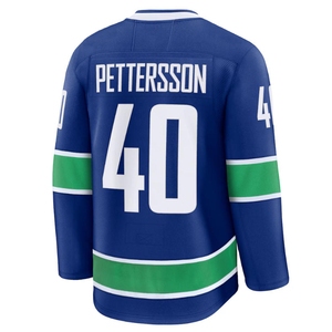 Maillots de hockey cousus pour hommes 43 Quinn Hughes 40 Elias Pettersson 16 Trevor Linden 6 Brock Boeser 10 Pavel Bure 9 Miller S-3XL - Product Image 4
