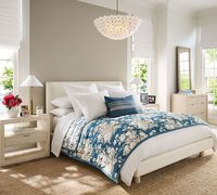 Lit King Size en Bois Massif Rembourré Style Européen avec Tête de Lit en Tissu Doux, Certifié CE, Structure Robuste pour Chambre à Coucher