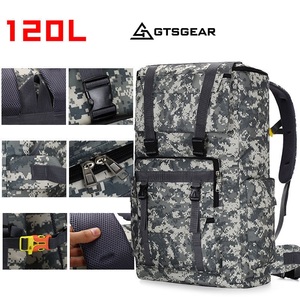 GTSGEAR BPL59 C4 Oxford Camuflaje resistente al agua 110L 120L Equipaje de gran capacidad Mochila para acampar Cierre de cremallera lateral superior - Product Image 6