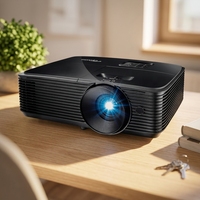 Proyector DLP 3D Láser de Enfoque Corto de 3800 Lúmenes, Cine en Casa, Portátil, con Altavoces Integrados, Proyector Optoma