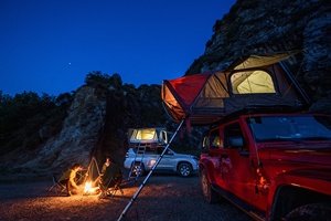 Carpa de <span class=keywords><strong>Techo</strong></span> para <span class=keywords><strong>Coche</strong></span>, Portátil, para 2-4 Personas, con Carcasa de ABS de Doble Capa, Impermeable, Resistente al Viento y a los Rayos UV, para Tres Estaciones - Product Image 4