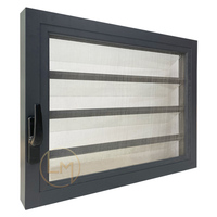 Ventanas de Aluminio con Doble Acristalamiento y Persianas, Diseño Moderno para Interiores de Casas y Villas, Ventana de Aluminio con Persianas para Baño