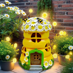 Su geçirmez bahçe açık veranda reçine LED işıkları papatya arı peri ev güneş dekorasyon - Product Image 5