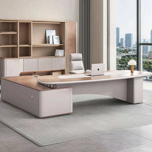 Bureau de direction moderne en forme de L de haute technologie avec bureaux de direction en bois - Product Image 1