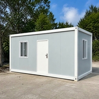 Maison conteneur modulaire portable de 20 pieds, bureau mobile, mini-maison préfabriquée, dortoir détachable avec salle de bain et toilettes