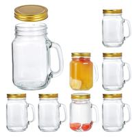 Bocaux de conservation en verre en gros avec couvercle métallique doré, forme carrée, hermétiques, pour la cuisine, le stockage de boissons et d'aliments, et la décoration de fêtes