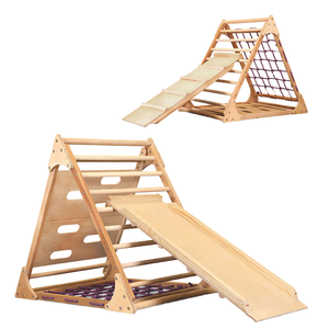 Gimnasio de Escalada de Madera para Niños, Triángulo <span class=keywords><strong>Pikler</strong></span> Montessori, Estructura de Juego Interior para Preescolar, Actividad de Escalada para Niños Pequeños - Product Image 1