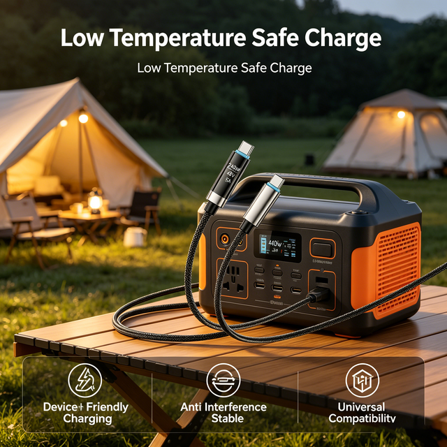 240W PD Fast Charging USB-C to USB-C Braided Nylon Cable 480Mbps Data Transfer E Marker Chip 5A Type-C for IOS & Camera
