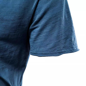 T-shirt d'été pour homme, nouveau modèle, couleur unie, tricoté en coton, col en V, manches courtes, coupe ajustée, évacuation de l'humidité, style tendance, vente chaude - Product Image 5