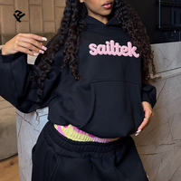 Ensemble de survêtement personnalisé en coton brodé pour femmes, pantalon de survêtement et sweat-shirt pour femmes, vêtements streetwear