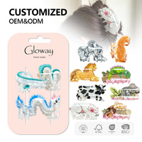 Ensemble de pinces à cheveux créatives 3D esthétiques Kawaii en forme d'animaux, grandes pinces professionnelles en acrylique pour accessoires féminins