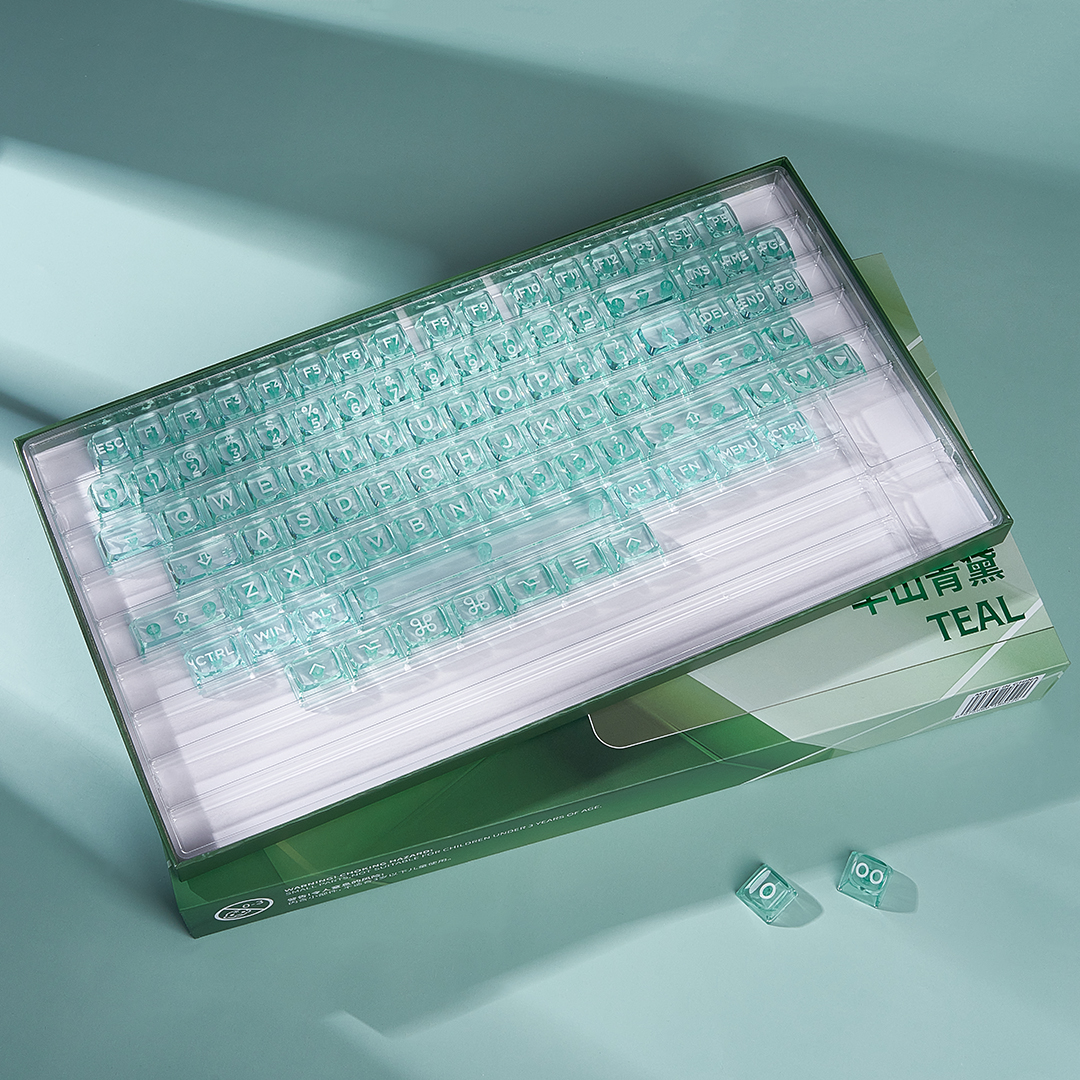 170 Keys WS Mountain Teal Amber Keycaps - OSA Profile Doubleshot