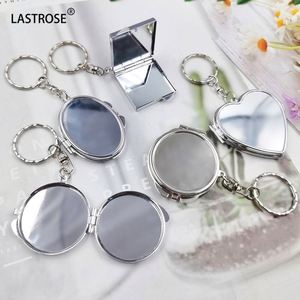 High Quality Sublimation Blank Metal Pocket Compact <b>Mirror</b> Keychain Cosmetic Mini Key Chain Makeup <b>Mirrors</b> for Women Girls - Product Image 3